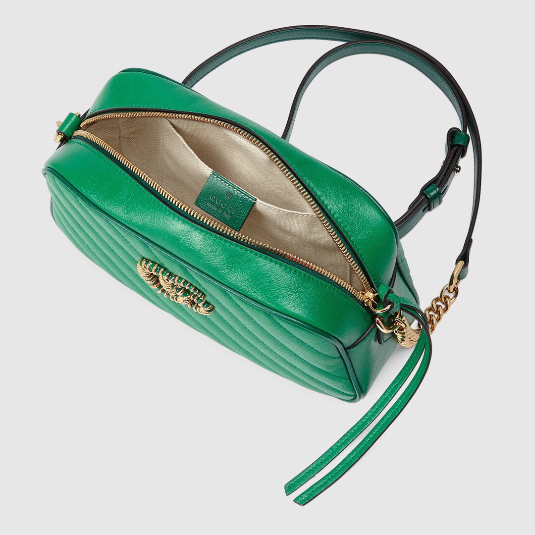 Gucci GG Marmont Small Matelasse Shoulder Bag 447632 Green